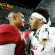 They meet again: Jalen Hurts (left) and Kyler Murray will face off on Sunday as the Eagles play the Cardinals.